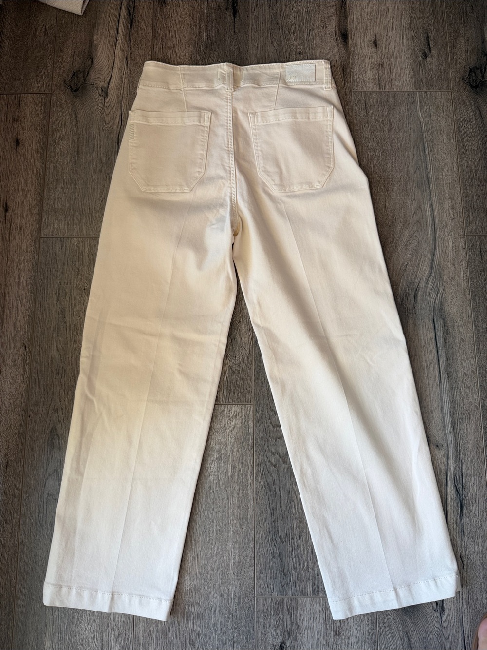 PAIGE High-Rise Wide Leg Jeans in Off-White/Cream - Picture 9 of 11